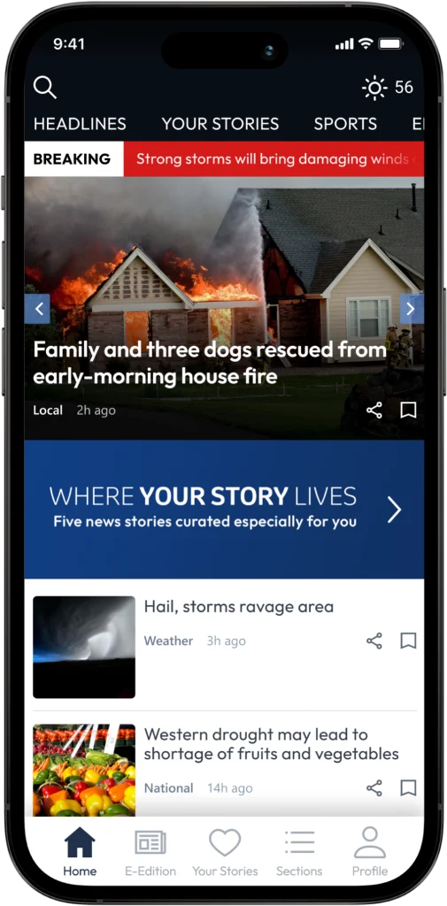 cell displaying headline news