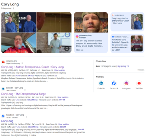 Cory's Google Knowledge Panel